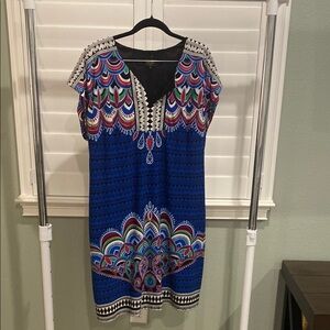 Colorful Patterned Dress Fully Lined